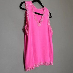 Hillard & Hanson Pink Tank Top‎ Size XL .